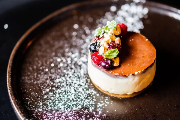 Güzel bir cheesecake yakın çekimi.