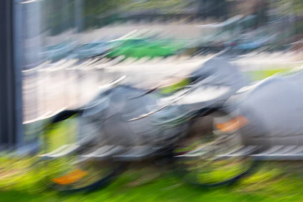 Abstract motion blur effect. Bike on the road — Stock Photo, Image