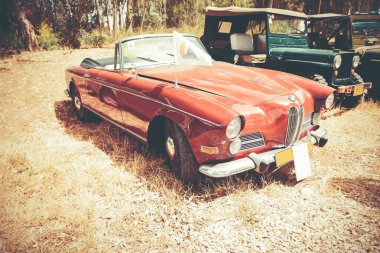 İsrail, Petah Tiqwa - 14 Mayıs 2016: Grand tourer araba Bmw 503, 1958. Petah Tiqwa İsrail'in teknik antika Sergisi