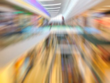 Soyut Hareket Bulanıklığı etkisi. Alışveriş merkezi olarak arka plan, bokeh