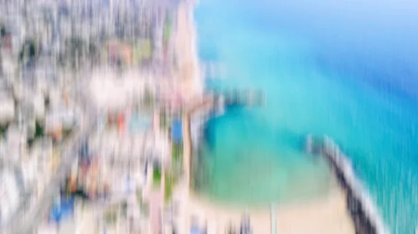 Aerial view to the city of Nahariya, Israel. Abstract motion blur effect — Stock Photo, Image