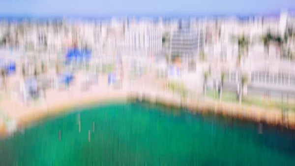 Vista aerea sulla città di Nahariya, Israele. Effetto sfocatura movimento astratto — Foto Stock