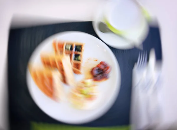 Imagen borrosa para abstracto de fondo. Comida desenfocada en el restaurante —  Fotos de Stock