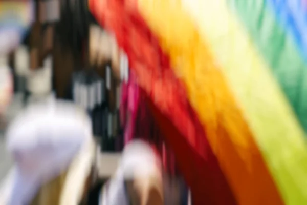Homosexuell Regenbogenfahne, abstrakte Bewegung Unschärfeeffekt. — Stockfoto