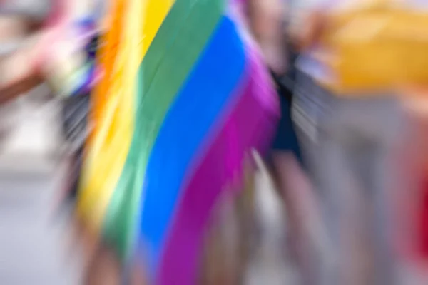 Homosexuell Regenbogenfahne, abstrakte Bewegung Unschärfeeffekt. — Stockfoto