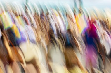  İnsanlar Gay Pride Parade, soyut hareket üzerinde etkisi bulanıklık.