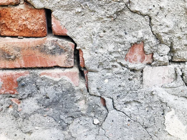 Pièce d'un vieux fond de mur de brique en ruine — Photo