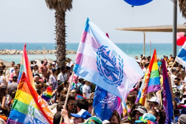 TEL AVIV, ISRAEL- 8 Haziran 2018: Tel Aviv 'de Gay Onur Yürüyüşü, İsrail