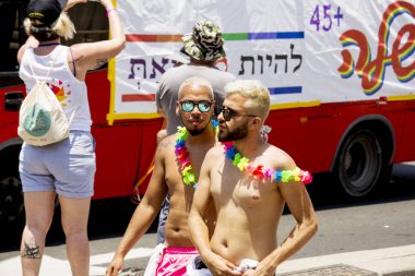 TEL AVIV, ISRAEL- 8 Haziran 2018: Tel Aviv 'de Gay Onur Yürüyüşü, İsrail