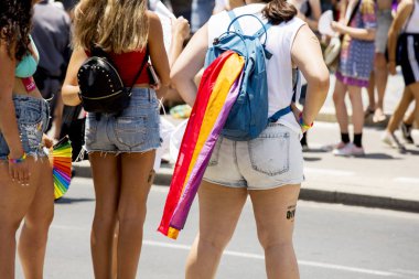 TEL AVIV, ISRAEL- 8 Haziran 2018: Tel Aviv 'de Gay Onur Yürüyüşü, İsrail