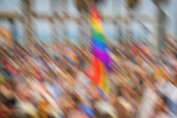 Gay Pride Parade in Tel Aviv, abstrakte Bewegungsunschärfe. — Stockfoto