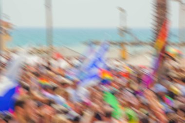 Gay Pride Parade, Tel Aviv, soyut hareket bulanıklığı etkisi.