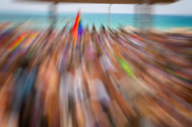 Gay Pride Parade, Tel Aviv, soyut hareket bulanıklığı etkisi.