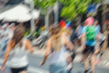 Gay Pride Parade, Tel Aviv, soyut hareket bulanıklığı etkisi.
