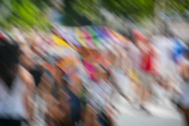 Gay Pride Parade, Tel Aviv, soyut hareket bulanıklığı etkisi.