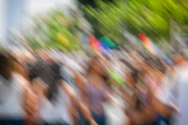 Gay Pride Parade, Tel Aviv, soyut hareket bulanıklığı etkisi.