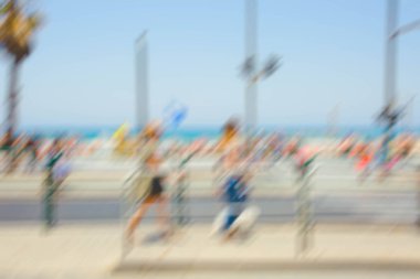 Gay Pride Parade, Tel Aviv, soyut hareket bulanıklığı etkisi.