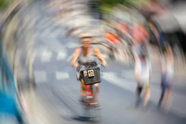 Gay Pride Parade in Tel Aviv, abstract motion blur effect. — Stock Photo, Image