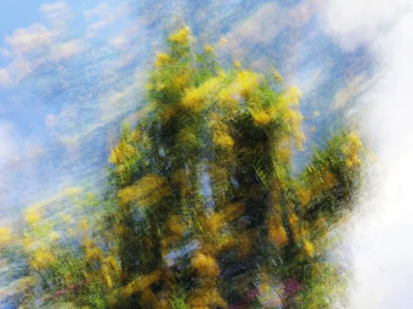 Flores borrosas de primavera. Efecto de desenfoque de movimiento abstracto —  Fotos de Stock