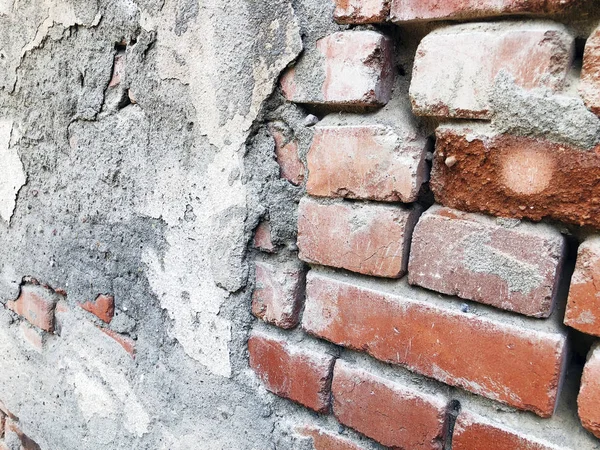 Pièce d'un vieux fond de mur de brique en ruine — Photo