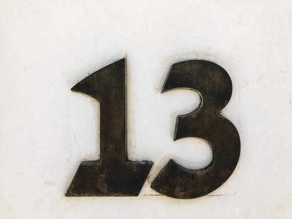 Αριθμός 13 στο μπροστινό μέρος του σπιτιού, εσωτερικη — Φωτογραφία Αρχείου