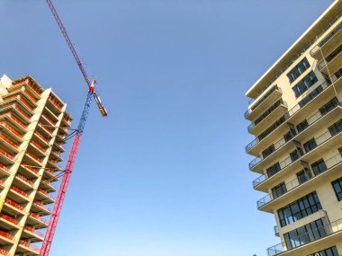 Tiflis, Gürcistan--17 Mayıs 2018: Tiflis, Gürcistan'daki yeni yüksek Konut Apartman Binaları İnşaatı.