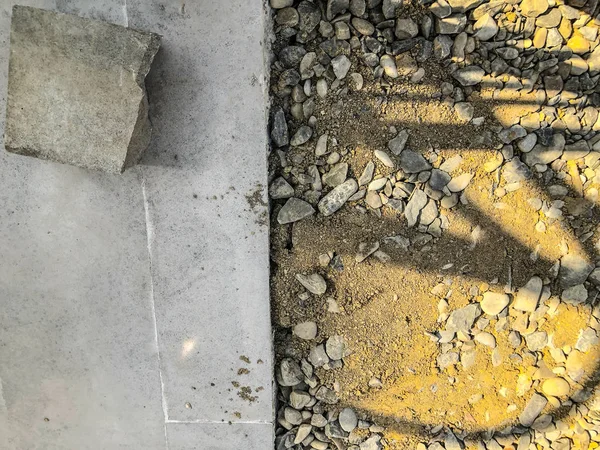 テクスチャ - コンクリートや路上の石です。クローズ アップ ショット — ストック写真