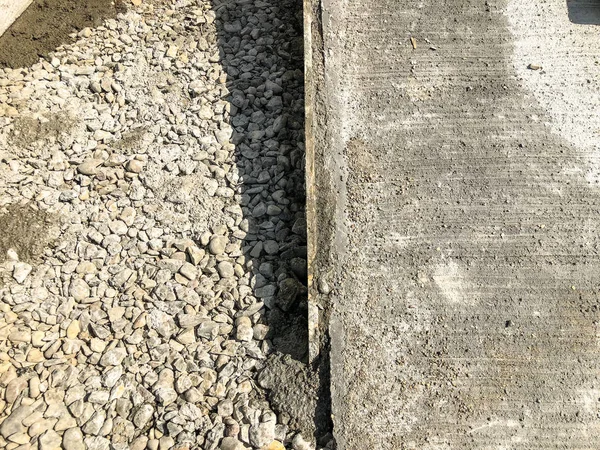 Tekstur beton dan batu di jalan. Tutup tembakan — Stok Foto