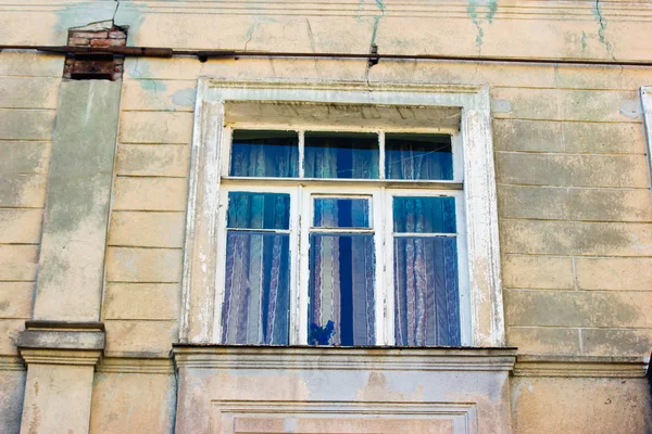 Old Tbilisi architecture, window and exterior decor in summer day