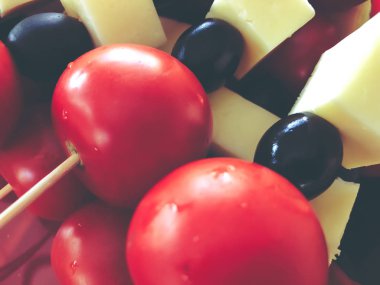 Açık büfe akşam yemeği köyünde. Bayram doğa, sandviç, sebze, peynir, zeytin