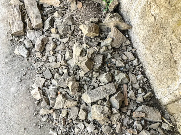 Tekstur beton dan batu di jalan. Tutup tembakan — Stok Foto