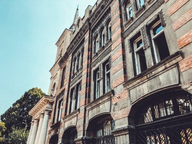 Tiflis, Gürcistan eski şehirde geleneksel evin cephe.