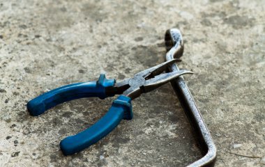 Mekanik araçlar. Otantik araçları. Farklı garaj araçlar kümesi