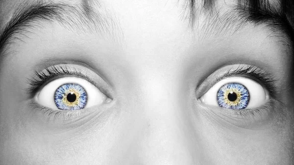 Un hermoso ojo de niño de mirada perspicaz. Primer plano. . — Foto de Stock
