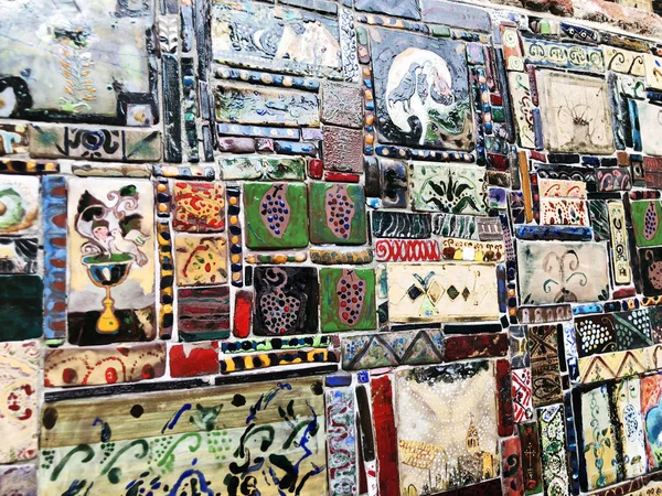 Тбилиси Грузия Июля 2018 Года Керамическая Плитка Наружной Отделке Стен — стоковое фото