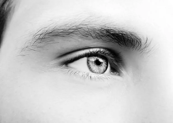 Una hermosa mirada perspicaz ojos de hombre. Primer plano.. —  Fotos de Stock