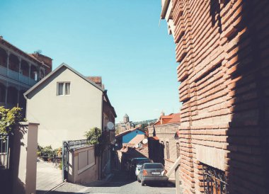 Tiflis, Gürcistan - 16 Temmuz 2018: Tiflis, Gürcistan şehrin eski ilçe