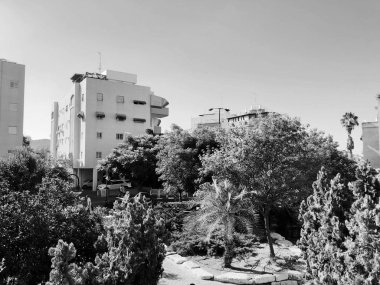 Konut ve Rishon Le Zion yeşil bitkiler ile çevrili