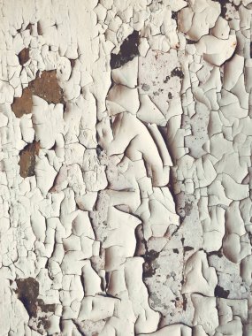 Çatlak ve dökülüyor boya ile sıkıntılı ahşap doku görünümü kapatın