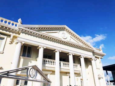 Rishon Le Zion, İsrail 4 Aralık 2018: Antik mimari tarzı ev sokaklarda Rishon Le Zion, İsrail