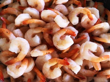 Deniz ürünleri yemek için taze çiğ karides arka - kabuklu karides kokteyl kapatmak karides arka plan soyulmuş