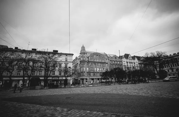 Lviv, Ukraine - December 23, 2018: Historical and tourist centre of the town in Lviv, Ukraine — Stock Photo, Image