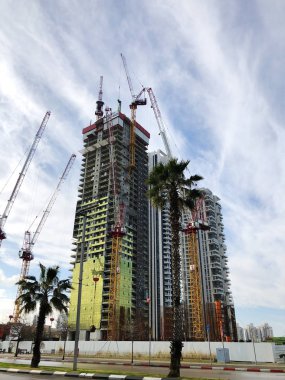 Bat Yam, İsrail - 10 Şubat 2019: yüksek konut Bat Yam İsrail'in.