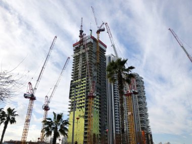 Bat Yam, İsrail - 10 Şubat 2019: yüksek konut Bat Yam İsrail'in.