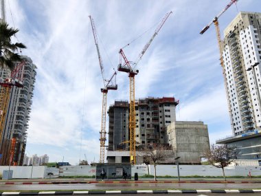 Bat Yam, İsrail - 10 Şubat 2019: yüksek konut Bat Yam İsrail'in.