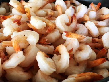 Deniz ürünleri yemek için taze çiğ karides arka - kabuklu karides kokteyl kapatmak karides arka plan soyulmuş