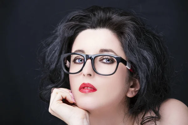 Image of a beautiful young woman wearing glasses — Stock Photo, Image