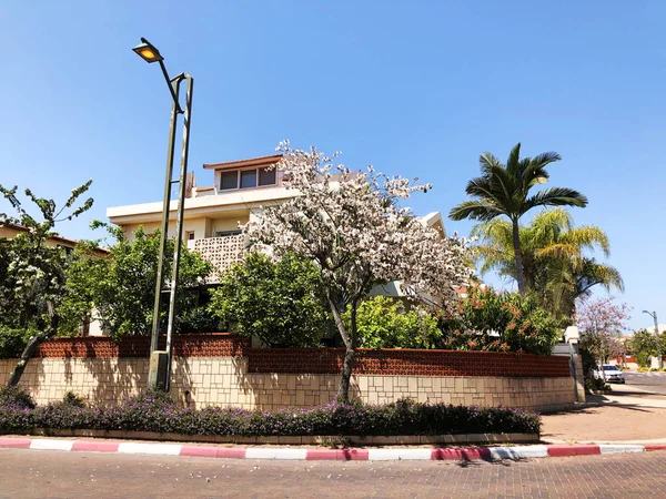 HOLON, ISRAEL abril 02, 2019: Casas particulares, árboles y calles en Holon, Israel — Foto de Stock