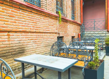 Tiflis şehrineski ilçe, Georgia.Eski Tiflis restore alanı. Gürcistan'da Turizm, turistik alan