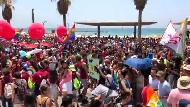 Tel Aviv Israel Junio 2018 Desfile Del Orgullo Gay Tel — Vídeos de Stock